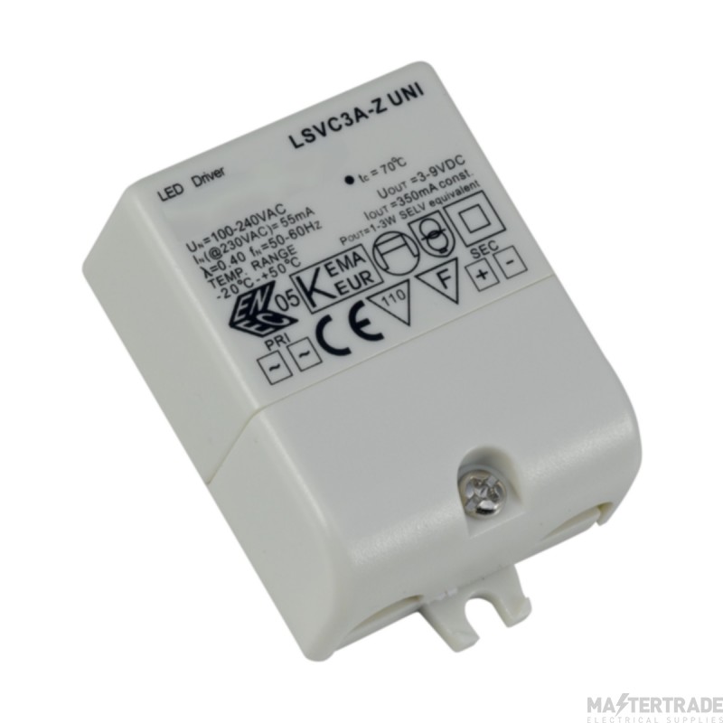Ansell Constant Current 1-3W 350mA LED Non-Dimm Driver IP20