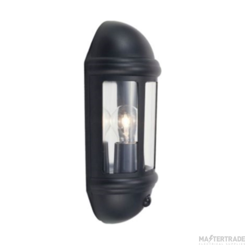 Ansell Latina Half E27 Lantern IP65 Photocell Black w/o Lamp