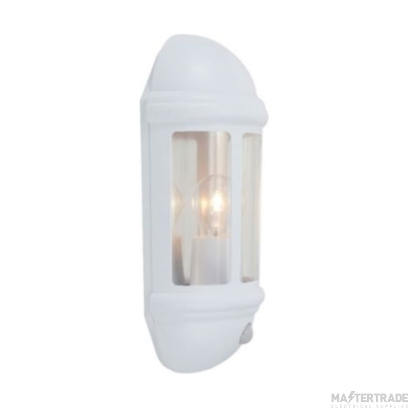 Ansell Latina Half E27 Lantern IP65 Photocell White w/o Lamp