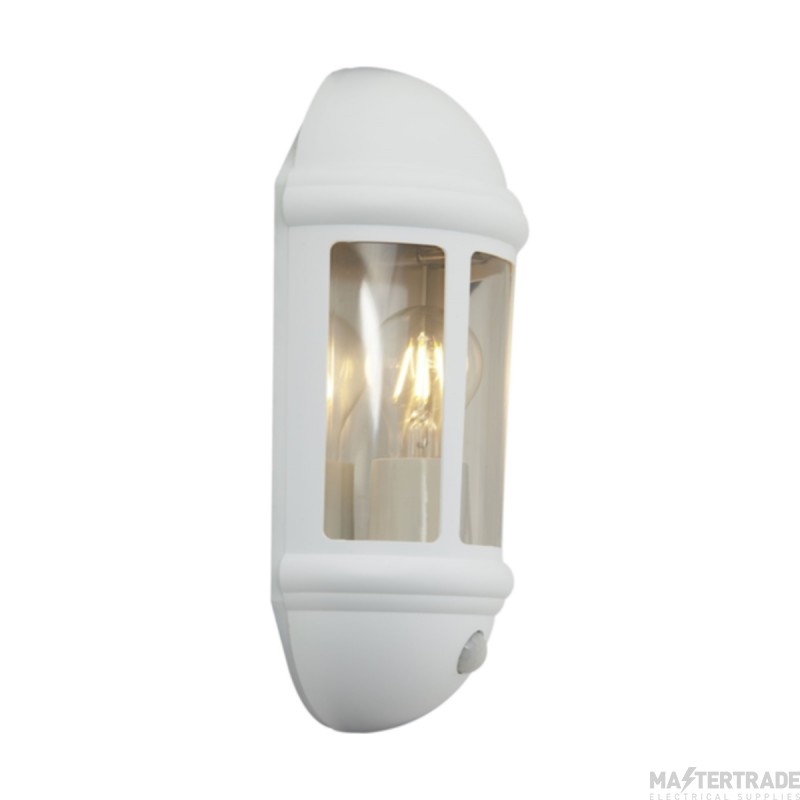 Ansell Latina Half E27 Lantern IP65 PIR White w/o Lamp