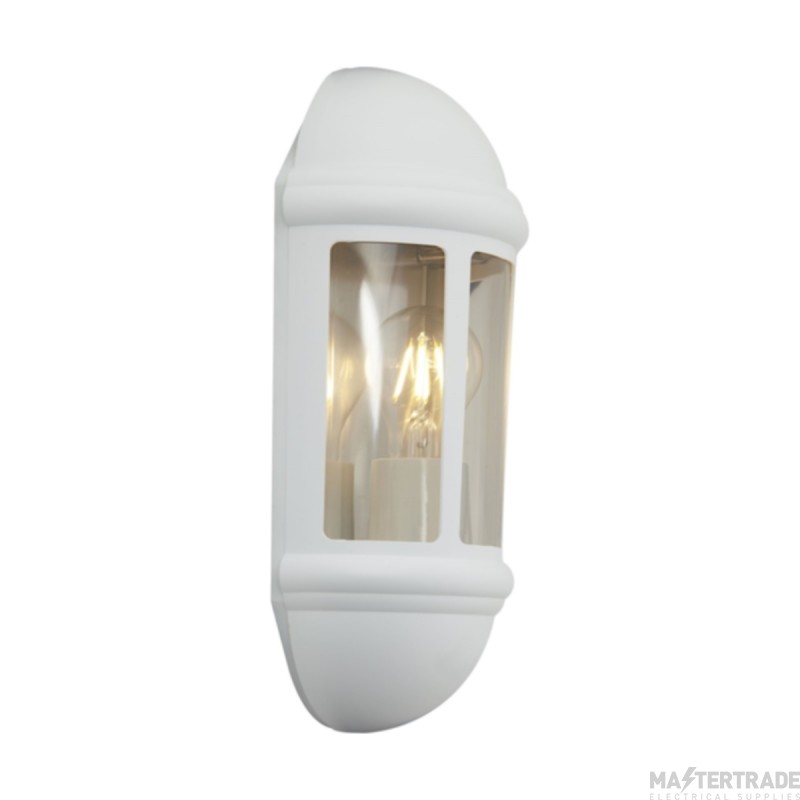 Ansell Latina Half E27 Lantern IP65 White w/o Lamp