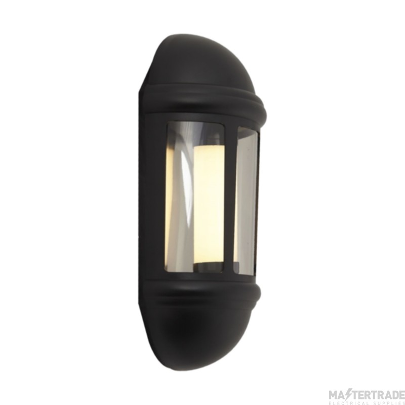 Ansell Latina 8W LED Half Lantern 3000K IP65 Photocell Black