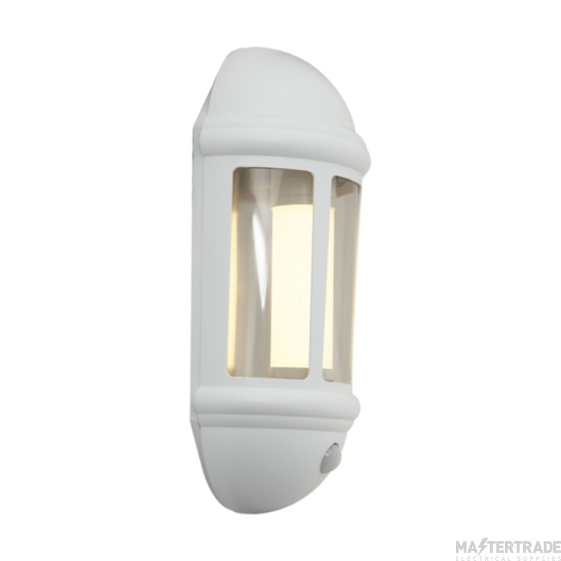 Ansell Latina 8W LED Half Lantern 3000K IP65 PIR White