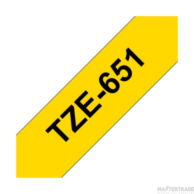 Brother TZE Laminated 24mmx8m Tape Black/Yellow