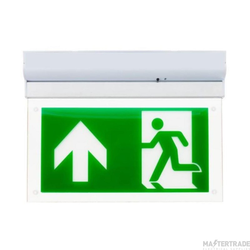 Channel Razor LED Wall/Ceiling Exit Sign 3hrM IP40 c/w Legend Up