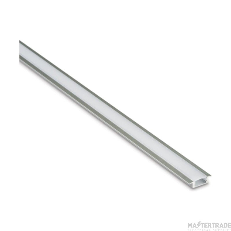 Collingwood Striplight Recessed Profile & Translucent Diff c/w End Caps Mntg Bkts 100cmx7mm Anodised Aluminium