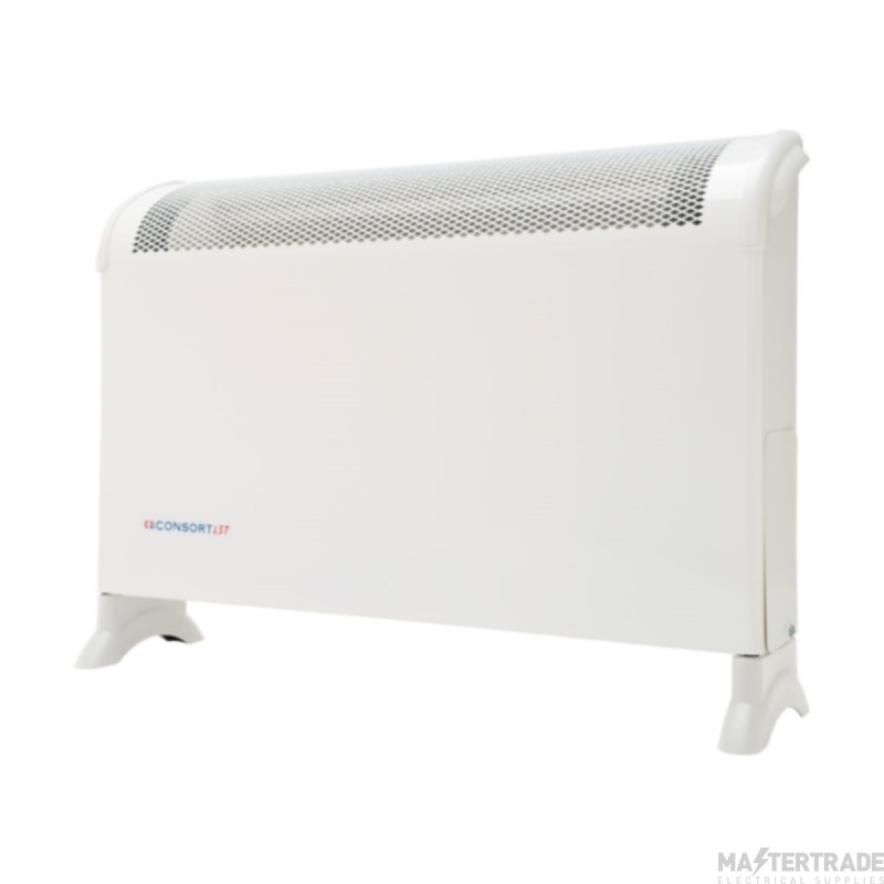 Consort Heater Fan LST Wall Mounted c/w Thermostat Integral Mesh Grille Free Standing 1kW White
