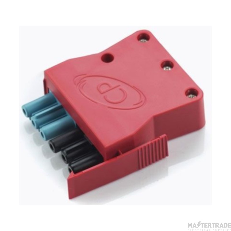 CP Electronics Vitesse Plug Modular 6P Luminaire Female Conn Black/Blue Coding Red