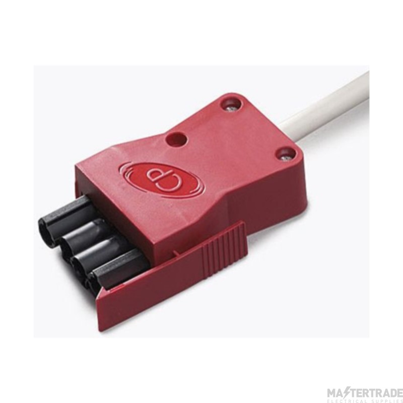 CP Electronics VITM4 4P 4 Core Luminaire Lead 1.5mm 3M Red Plug