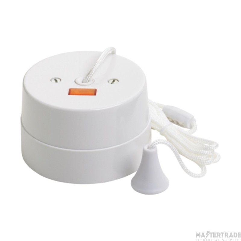 Crabtree Capital 1 Way 16A DP Ceiling Switch White c/w Neon