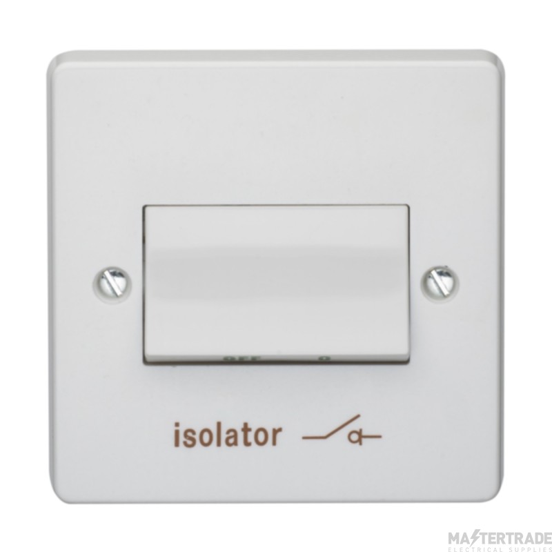 Crabtree Capital 1 Gang TP 6A Fan Isolator Switch White