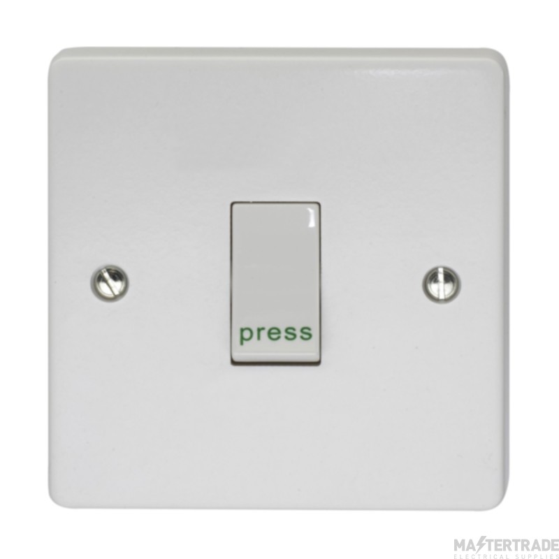 Crabtree Capital 1 Gang 2 Way 10A SP Retractive Switch White 