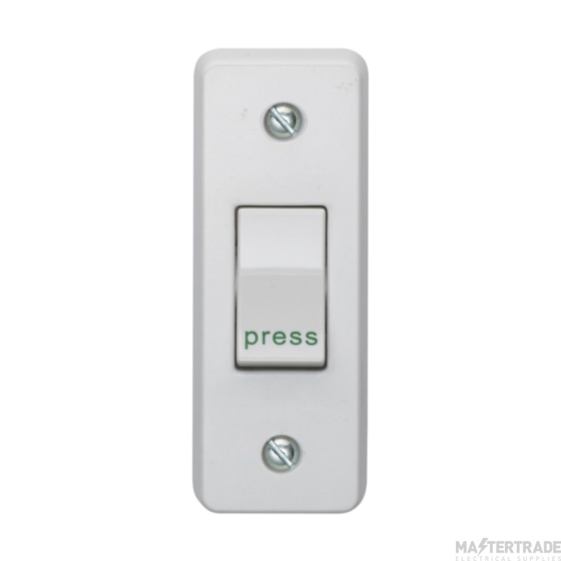 Crabtree Capital 1 Gang SP 10AX Architrave Switch White 