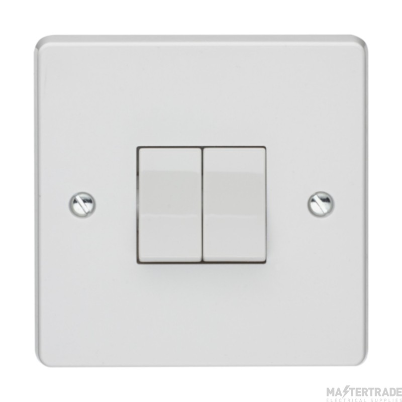 Crabtree Capital 2 Gang 2 Way SP 10AX Light Switch White