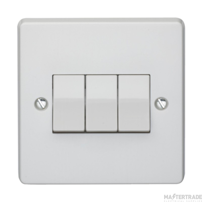 Crabtree Capital 3 Gang 2 Way SP 10AX Light Switch White