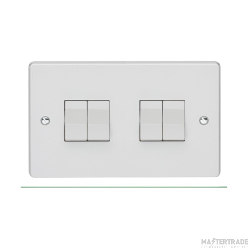 Crabtree Capital 4 Gang 2 Way SP 10AX Light Switch White