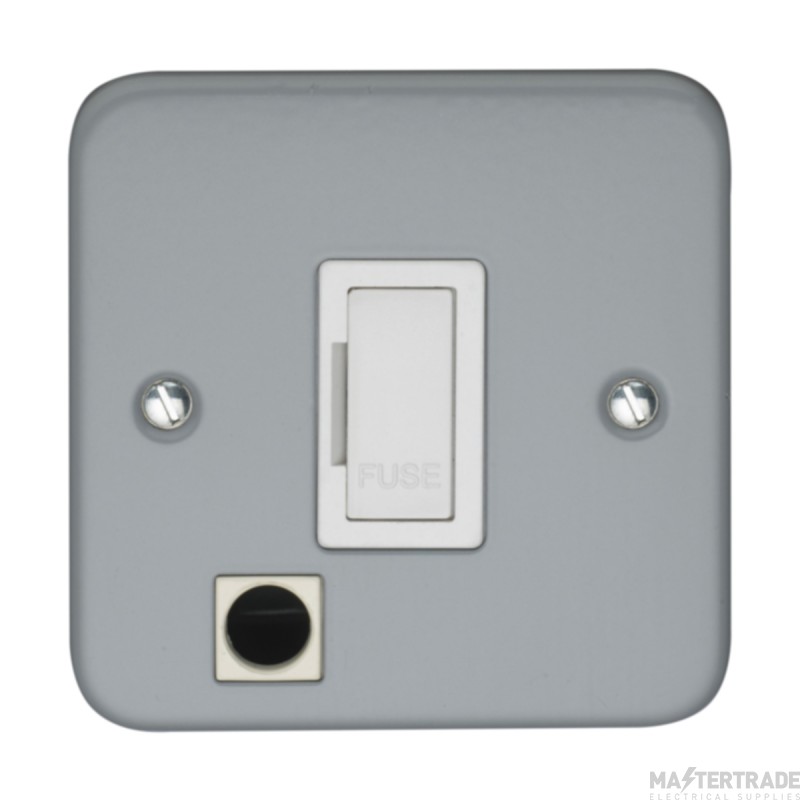 Crabtree Capital 1 Gang 13A Unswitched Fused Connection Unit Birch Grey Metalclad c/w Flex Outlet
