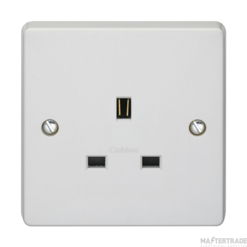 Crabtree Capital 1 Gang 13A Unswitched Socket White