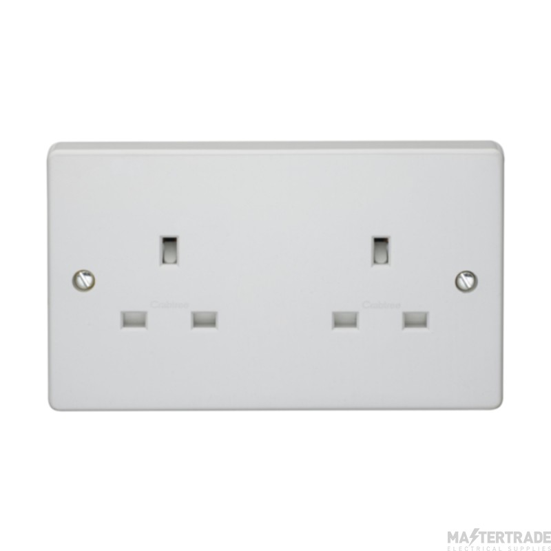 Crabtree Capital 2 Gang 13A Unswitched Socket White