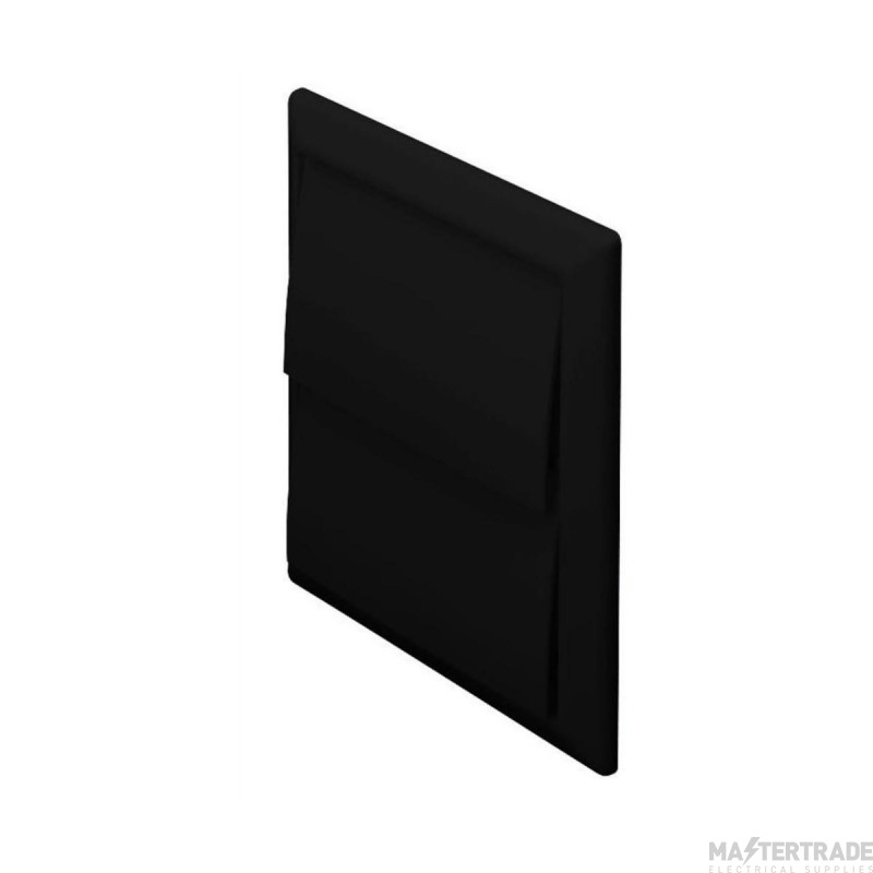 Domus 100mm Gravity Flap Wall Outlet Black