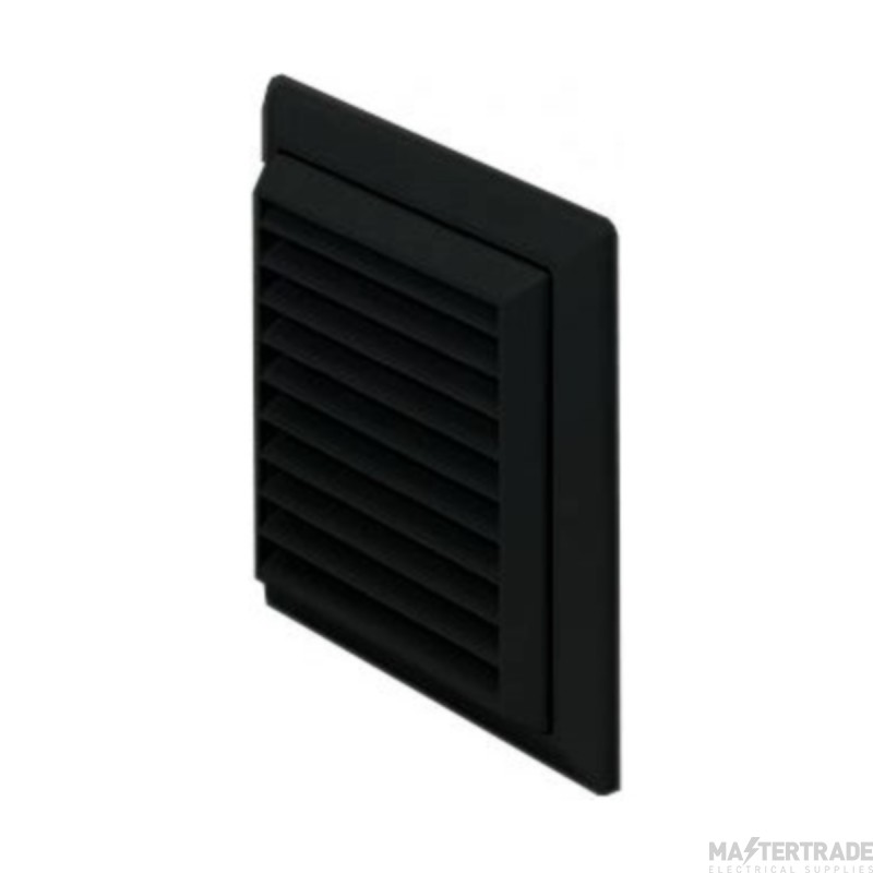 Domus 100mm Louvred Grille Wall Outlet Black