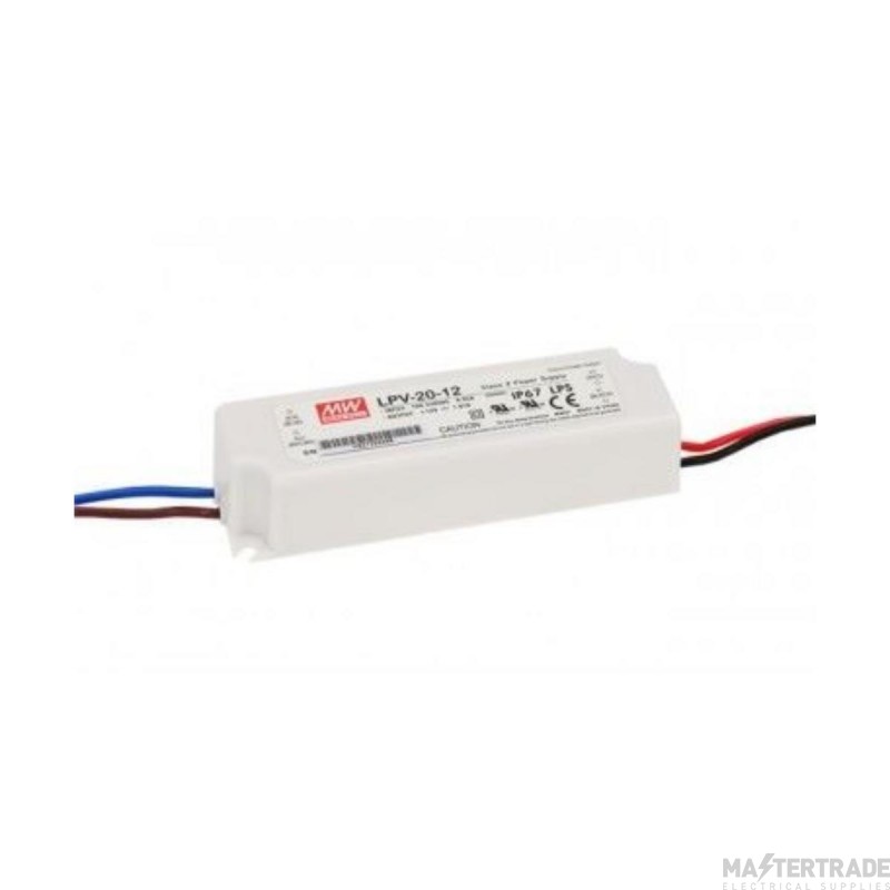 Mean Well 20W 12V Non-Dim Constant Voltage LED Driver IP67