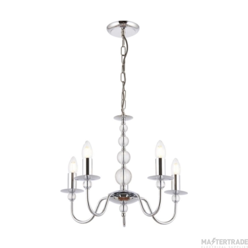 Endon 5 Light Chandelier In Chrome And Glass