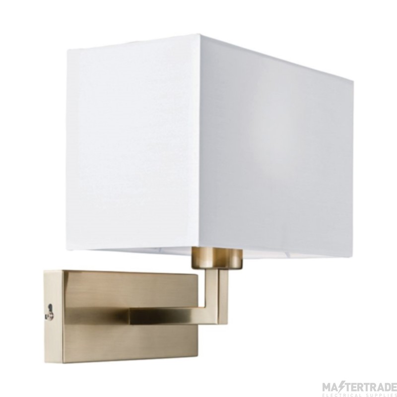 Endon Piccolo Wall Light in Satin Nickel Finish with White Shade