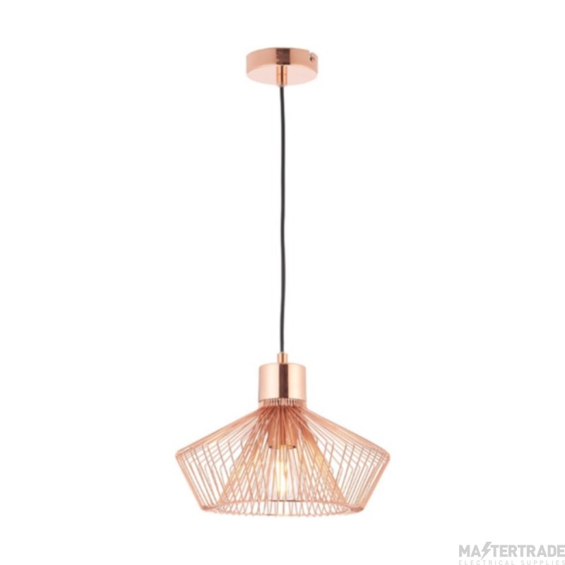 Endon Kimberley One Light Ceiling Pendant In Copper Plate