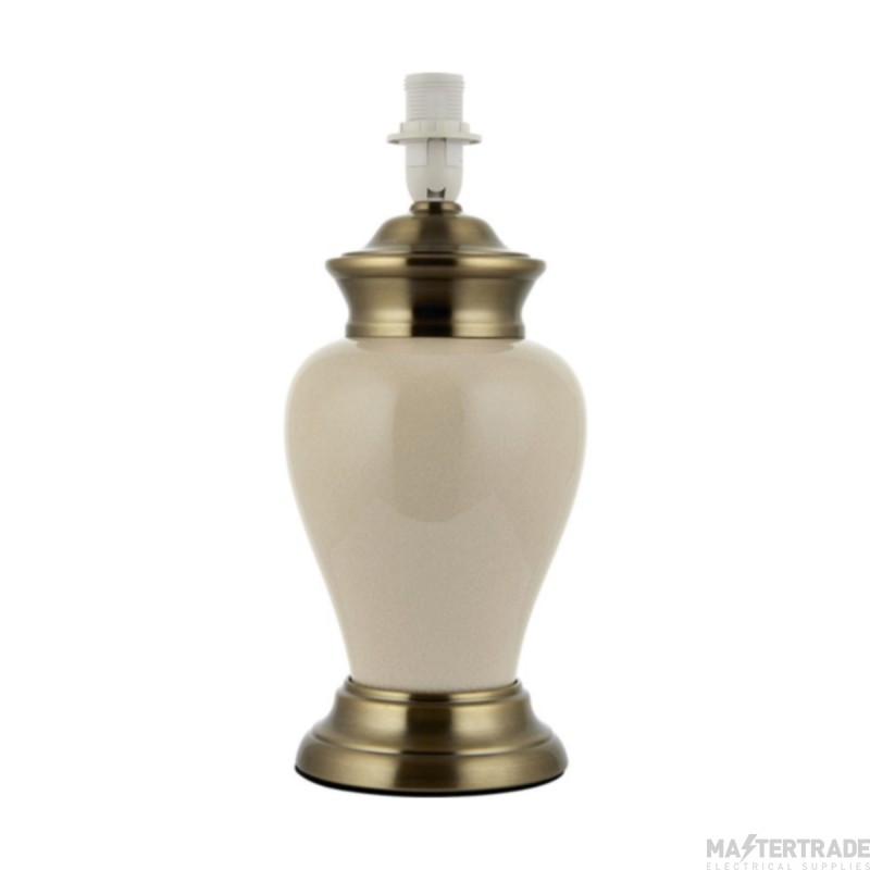 Endon Crackle Glaze Effect Table Lamp In Cream