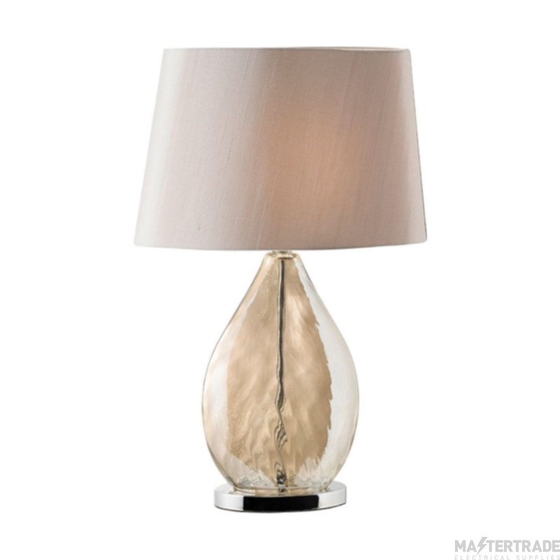Endon Kew Glass Table Lamp with Mink Shade