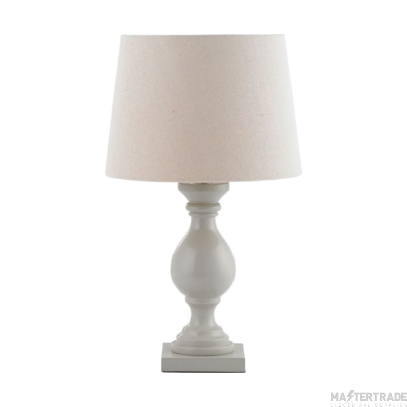 Endon Marsham Taupe Wooden Table Lamp with Ivory Shade