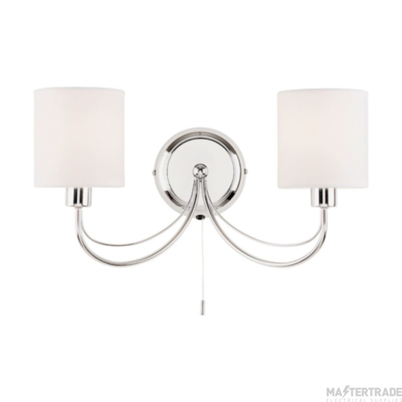 Endon Double Wall Light With White Shades