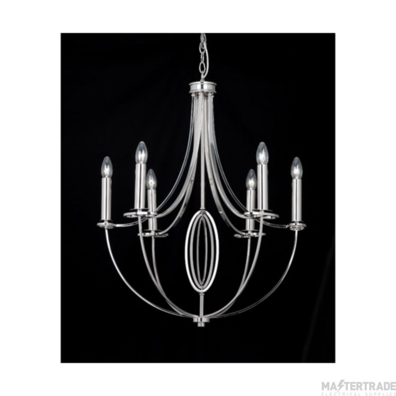Endon Traditional 6 Light Chandelier In Nickel