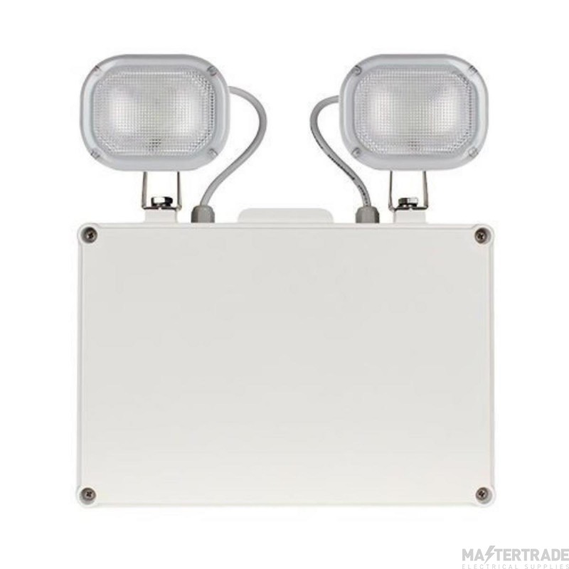 ESP DUCERI Spotlight Twin Non-Maintained Emergency IP65 2x3W White