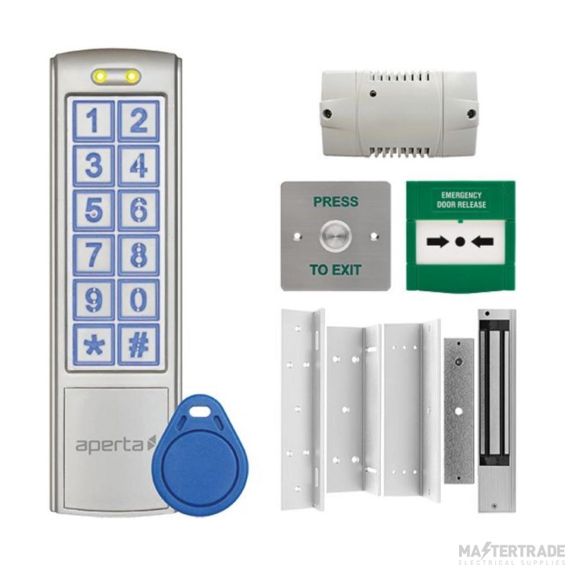 ESP EZT3K Aperta Single Internal Door Silver Proximity Keypad Kit c/w Flush Exit Button