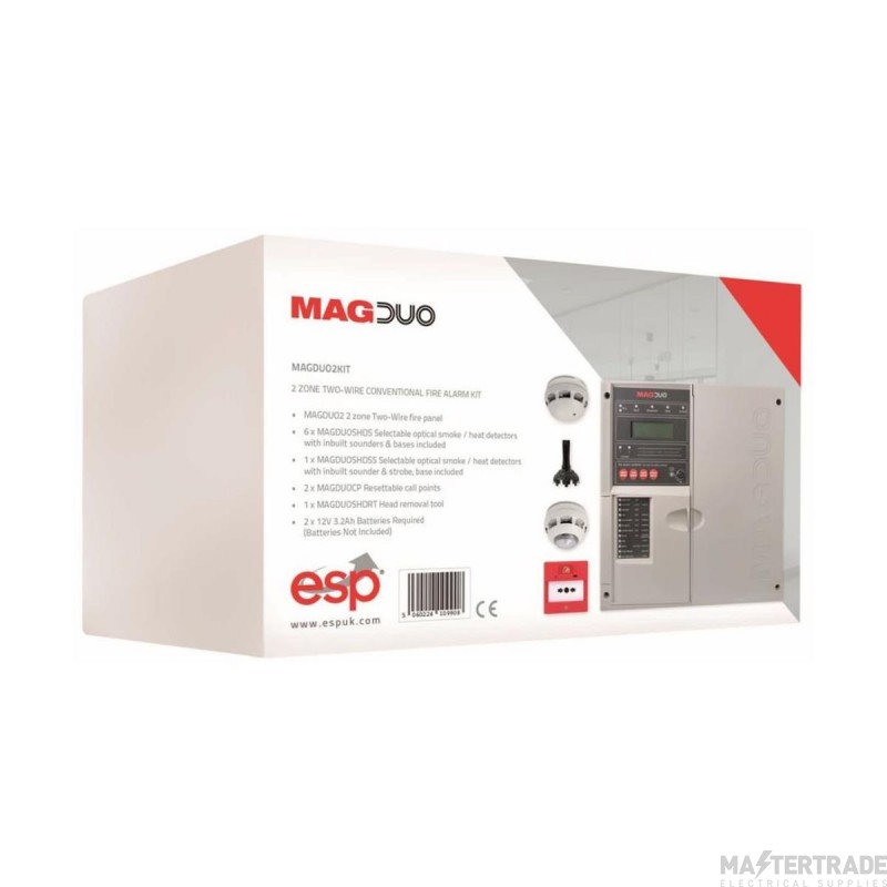 ESP MAGDUO Alarm Conventional Fire Kit 2 Zone Wire Grey