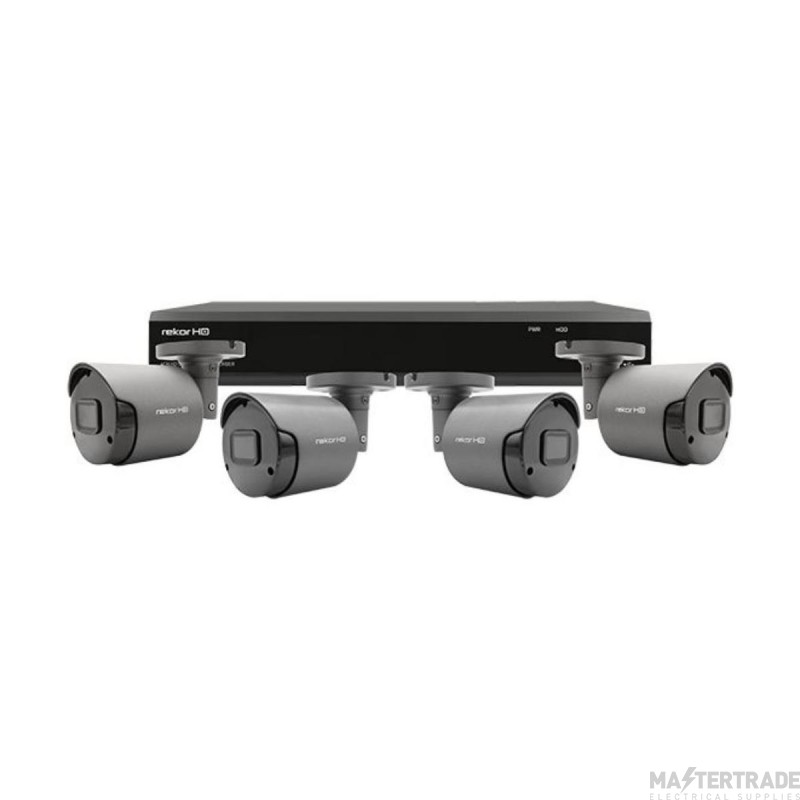ESP REKORHD Camera 4x Bullet CCTV Kit c/w 4Ch HD DVR 2TB Grey