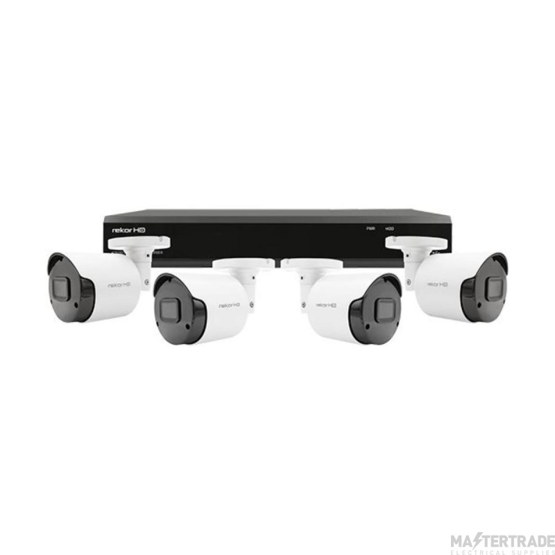 ESP REKORHD Camera 4x Bullet CCTV Kit c/w 4Ch HD DVR 2TB White