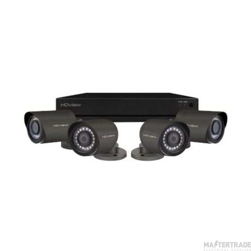 ESP HD-VIEW CCTV Kit 4 Channel c/w 4x Bullet Cameras Super HD 4MP Grey
