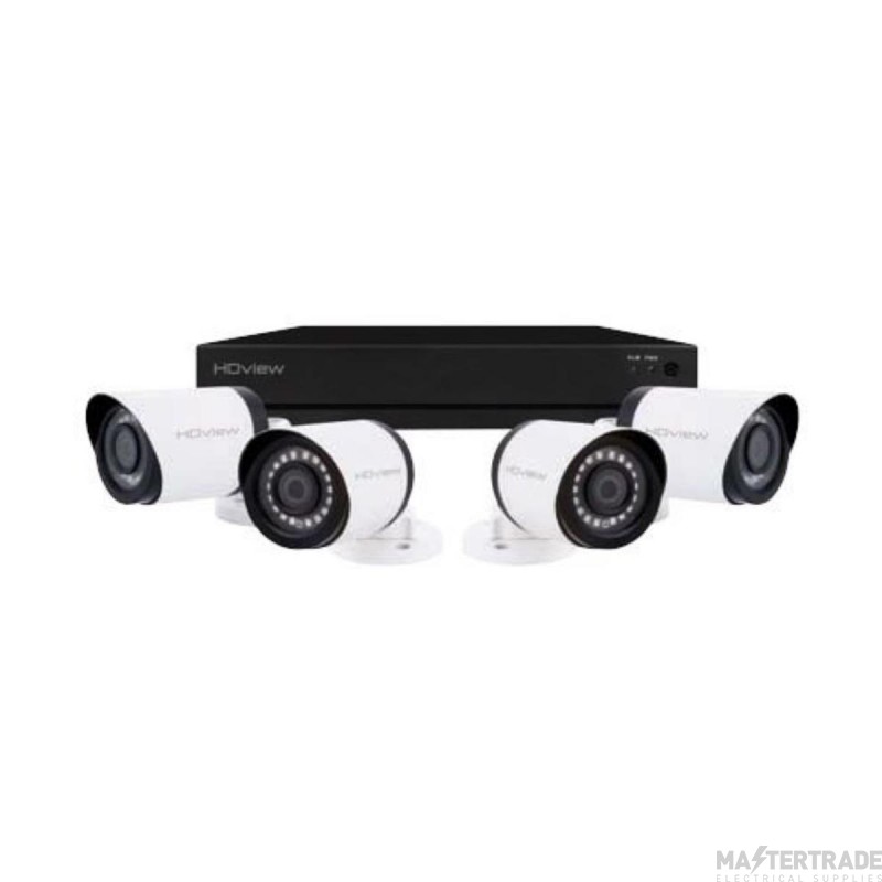 ESP HD-VIEW CCTV Kit 4 Channel c/w 4x Bullet Cameras Super HD 4MP White