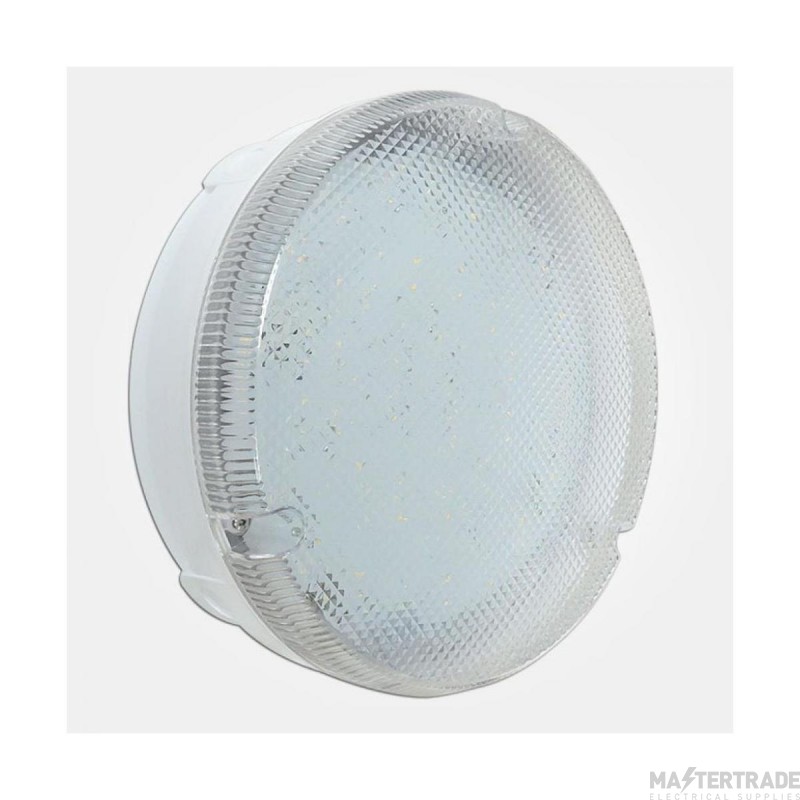 Eterna Luminaire Circular LED Utility Prismatic Diffuser IP65 18W 1600lm 290x100mm White