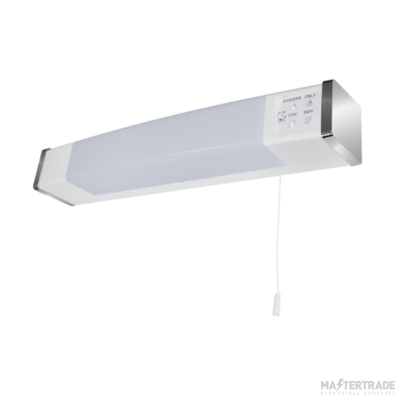 Eterna Shaverlight LED Dual Voltage c/w Optional S/S End Caps 6.7W White/Silver