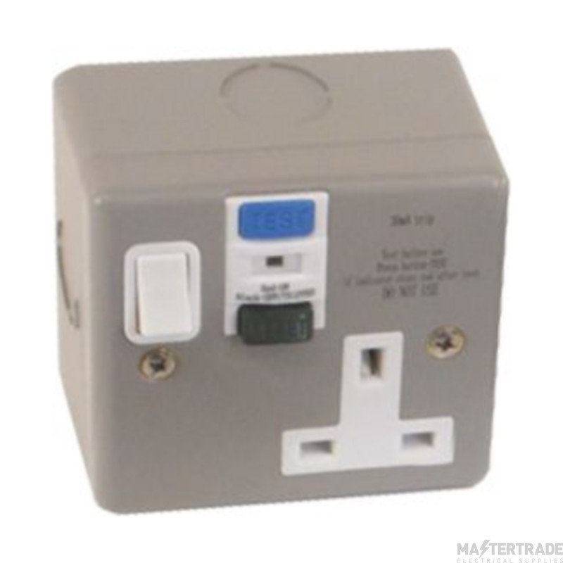 Europa Socket Single Switched RCD Type A 13A Metal Clad
