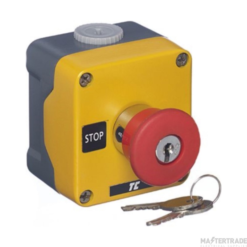 Europa Pushbutton Emergency Stop Enclosed Key Release 1NC IP65 Metal
