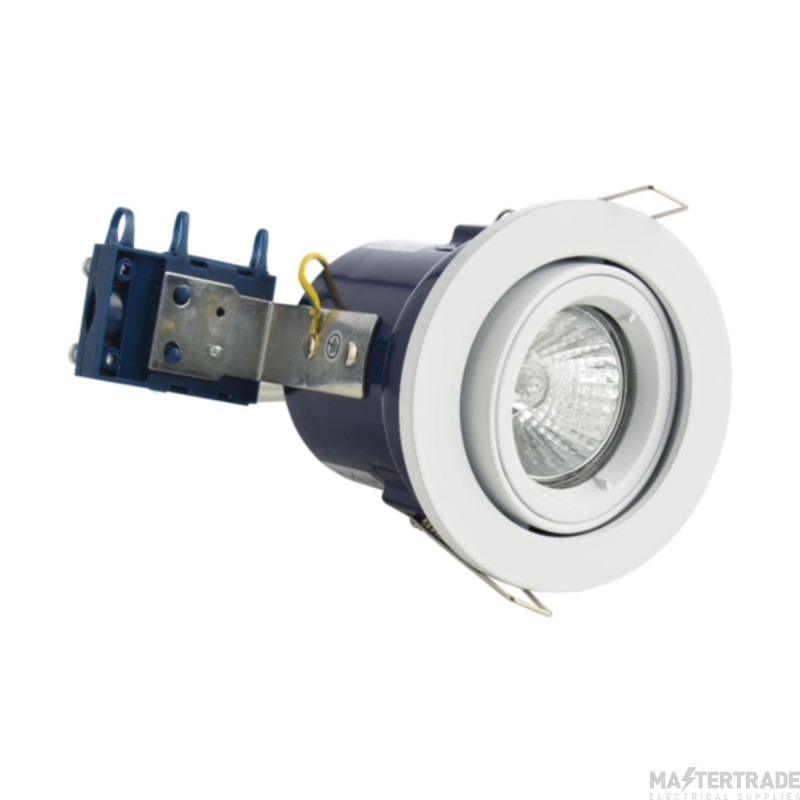 Forum White Adjustable LED Ready GU10 Fire Rated Downlight 50W 240V 88mm Cutout
