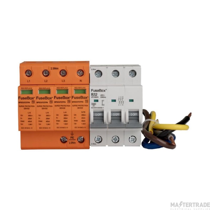 FuseBox SPDCUKITT2TPN Type 2 Surge Protector Device Kit for Three Phase Boards
