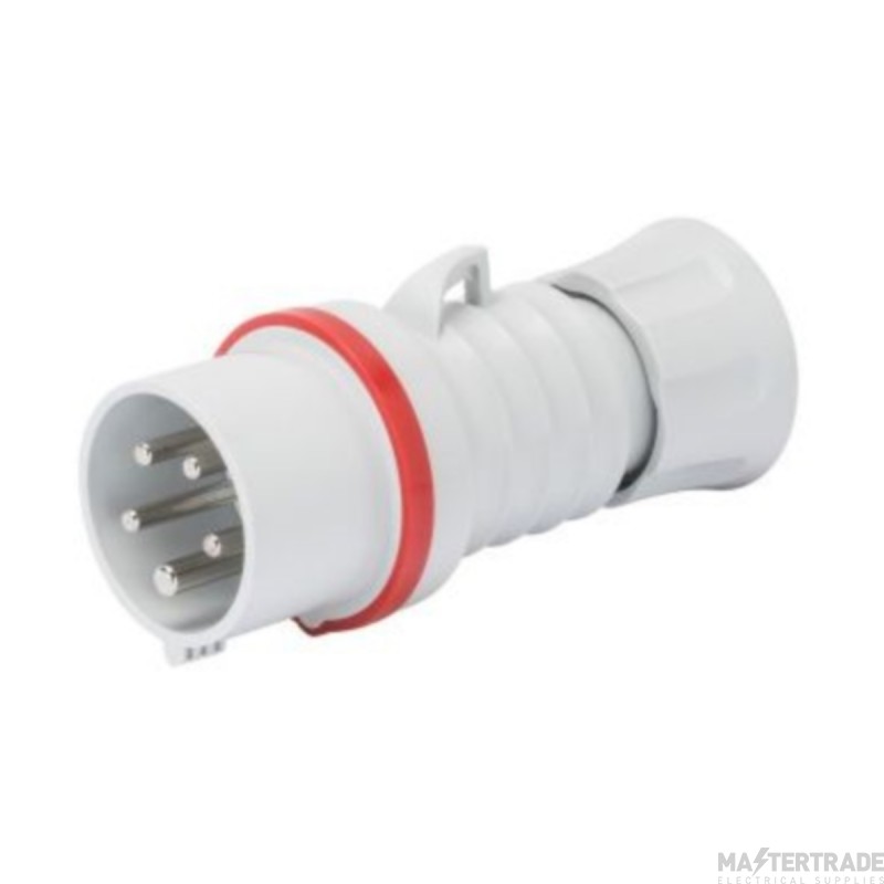 Gewiss IEC 309 HP High Performance Plug 3P+E 6h IP44 Screw Wiring 32A 400V 50/60Hz Red Halogen Free Plastic