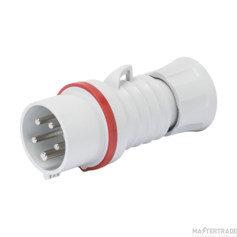 Gewiss IEC 309 HP High Performance Plug 3P+N+E 6h IP44 Screw Wiring 32A 400V 50/60Hz Red Halogen Free Plastic