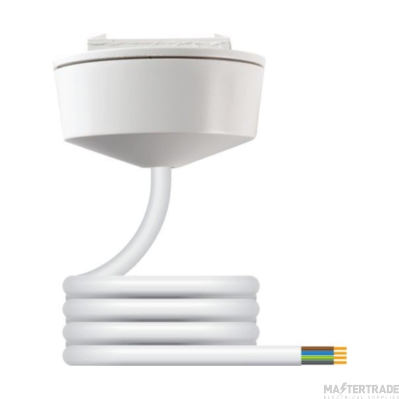 Hager Klik 6A 4 Pin Ceiling Rose and Cover White c/w 0.75mm2x3m PVC Flexible Cord